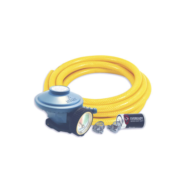 KIT REGULADOR DOMÉSTICO DE GAS SRG CON MANOMETRO<br>01KIT030