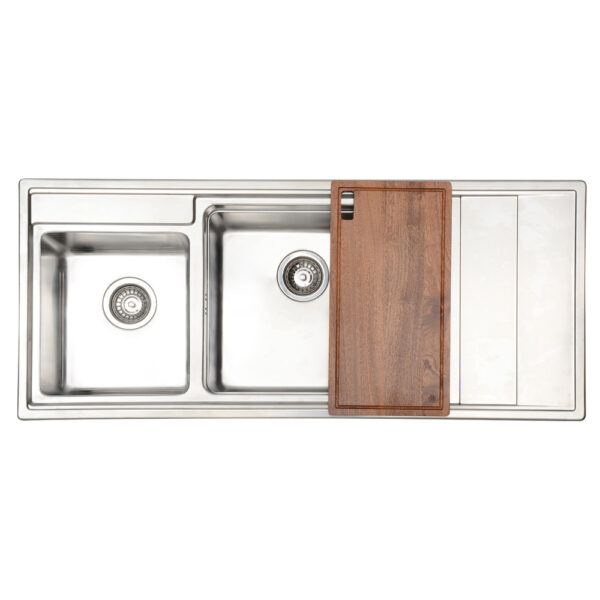 Fregadero Dos Pozos con Escurridor 116 cm<br>BL-715L