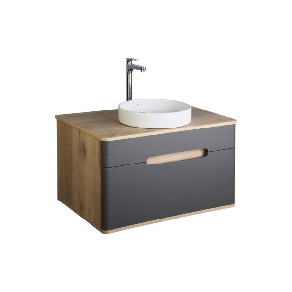Mueble Curved 75 cm Gris Mate Duna<br>CURV-MBS75-DNGR