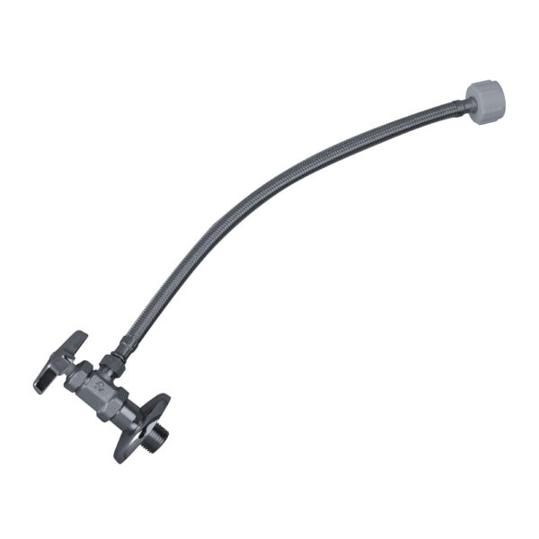 Conjunto Llave Angular Metálica con Manguera Flexible 16" para Inodoro<br>E266.03 DH
