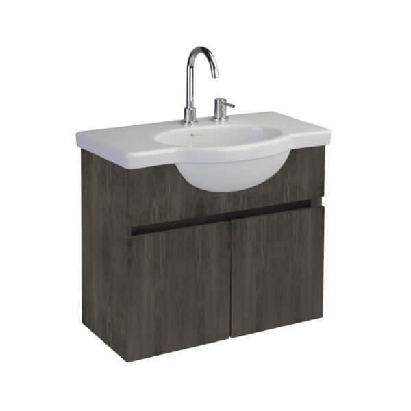 Lavabo Marsella 65 cm con Mueble Suspendido Carbón<br>E267-BLCA