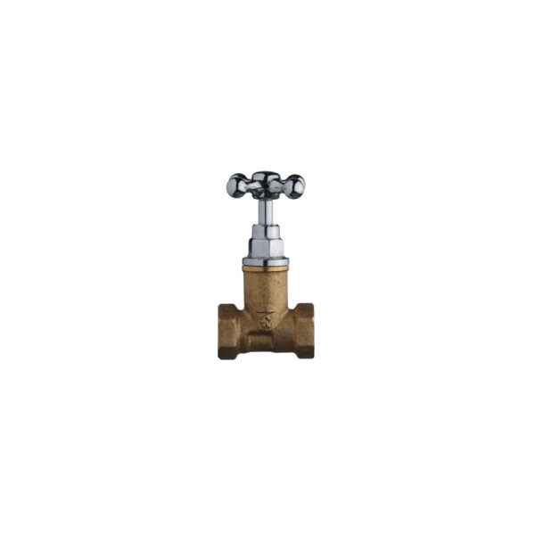 Llave de Paso Alta Estándar - Manija Cruz - 1/2"<br>E475.01.13